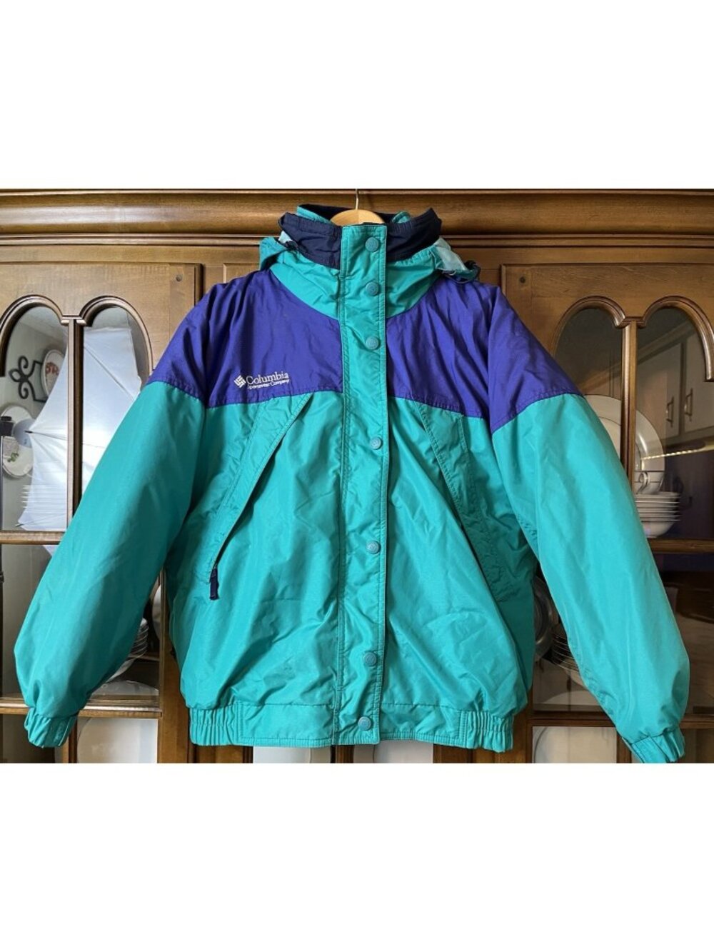 VTG Columbia 3 In 1 Jacket Women's Med Teal Purple Colorblock Retro Y2K 90s Ski